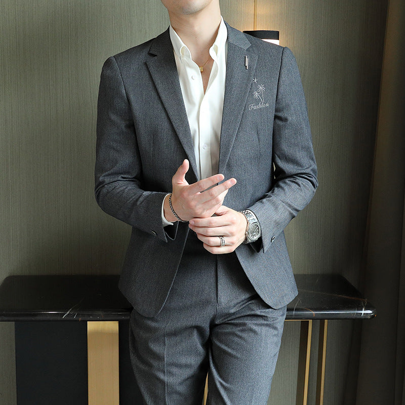 LOVECCR Suit Suit Two-Piece Men's Suit Fashion Slim Fit Small Suit Suit Cross-Border Wedding Wedding Best Man Dress