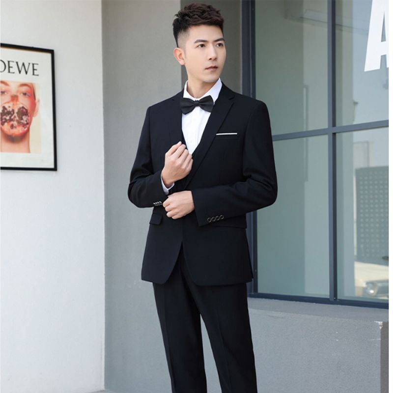 LOVECCR Suit Suit Men's Three-Piece Suit Business Formal Wear Professional Casual Small Suit Slim Best Man Groom Wedding Suit