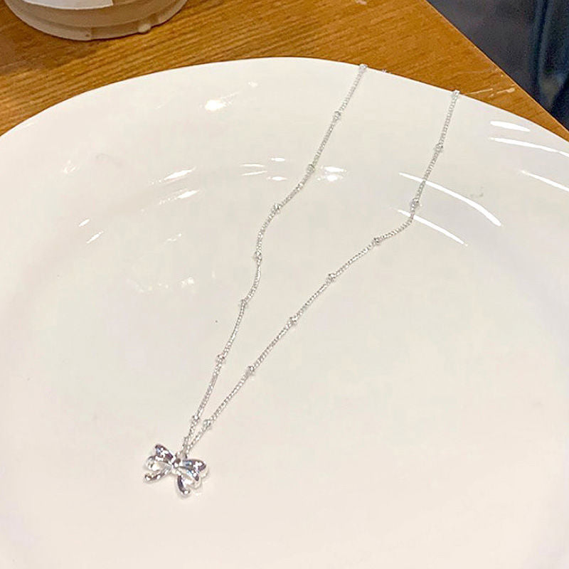 LOVECCR Light Luxury Minority Irregular Ins Water Drop Sterling Silver Necklace New Simple Advanced Clavicle Chain Girlfriend Gifts