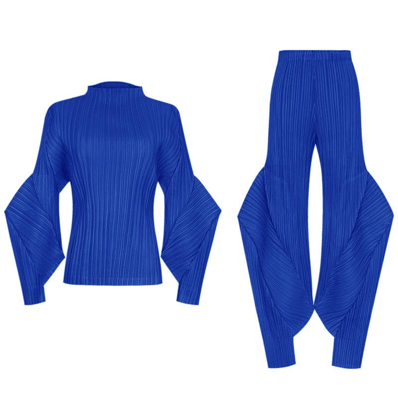 Spring Women's Temperament Premium Versatile Suit Solid Color Design Top Casual Pants Fashion Two-piece Set