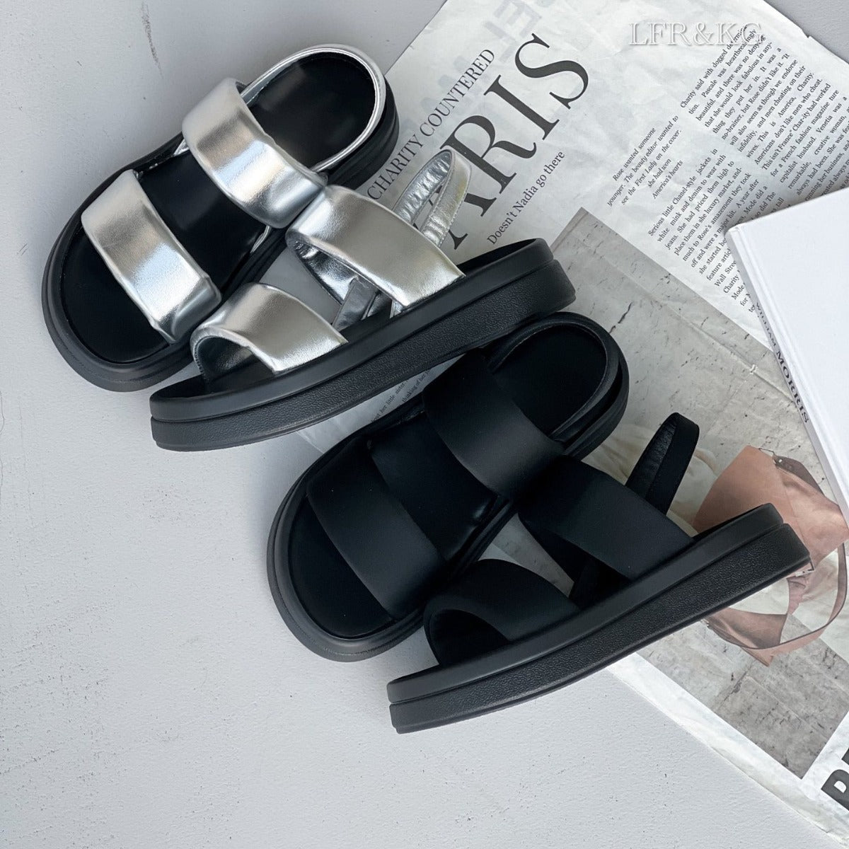 Women's Sandals New Summer Outdoor All-Matching High-Grade Silver Sandals Women's Retro Casual Beach Shoes