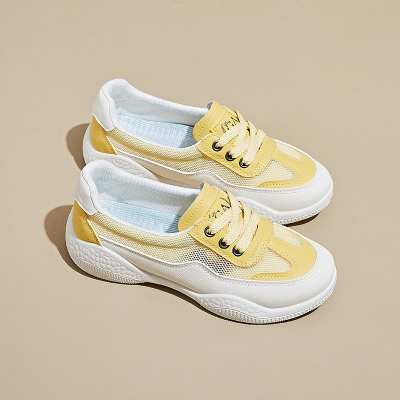 summer little white shoes new Korean version ins female students height increase mesh breathable board shoes casual street shot HY128