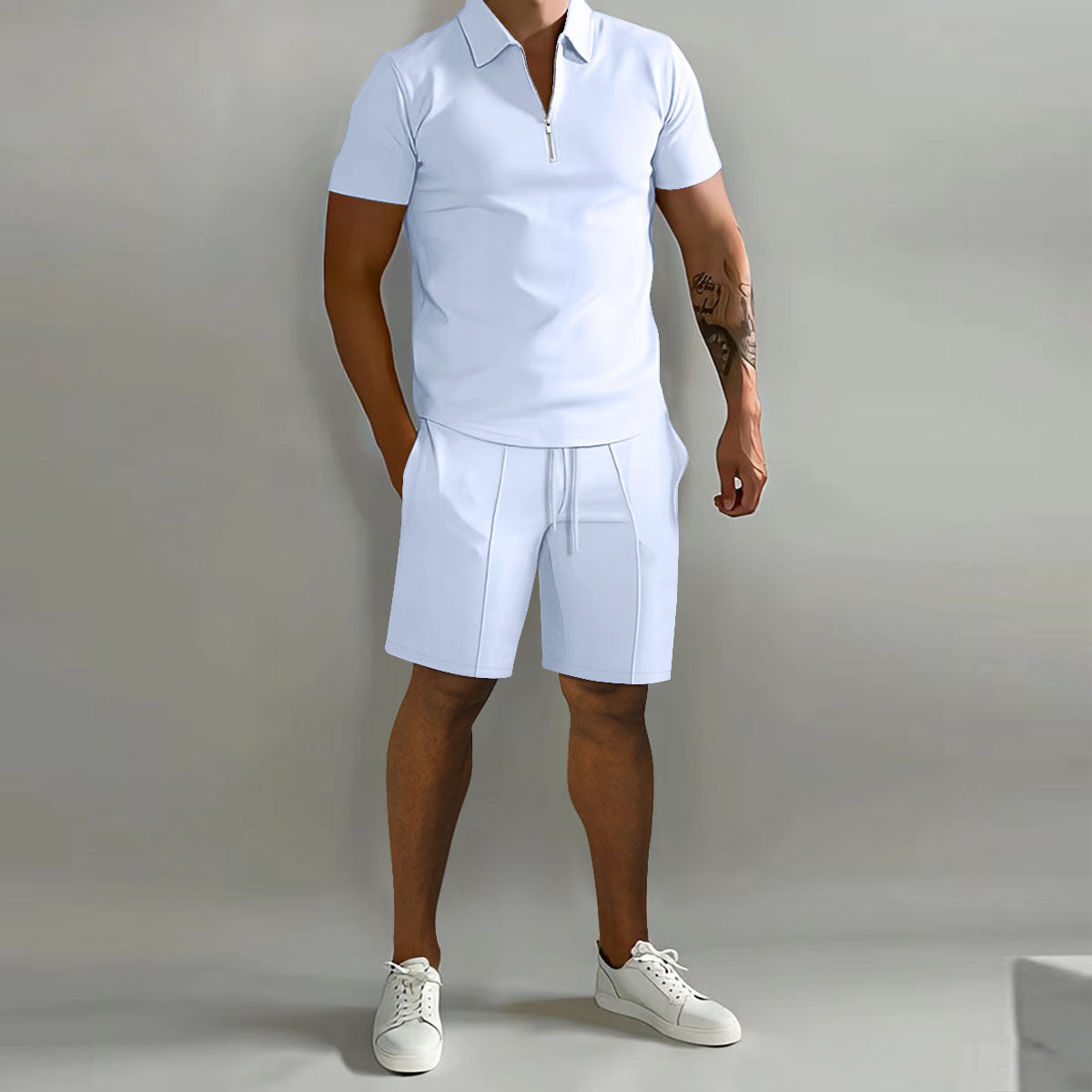 Summer Cross Border Men's Clothing Polo Casual Loose Short Sleeves Shorts Sports Suit