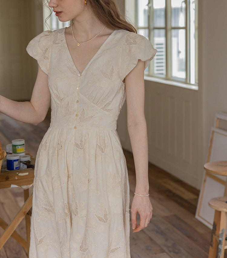 Dailyart Cotton Double Strand Ribbon Machine Embroidery Craft/ Style V-neck Dress