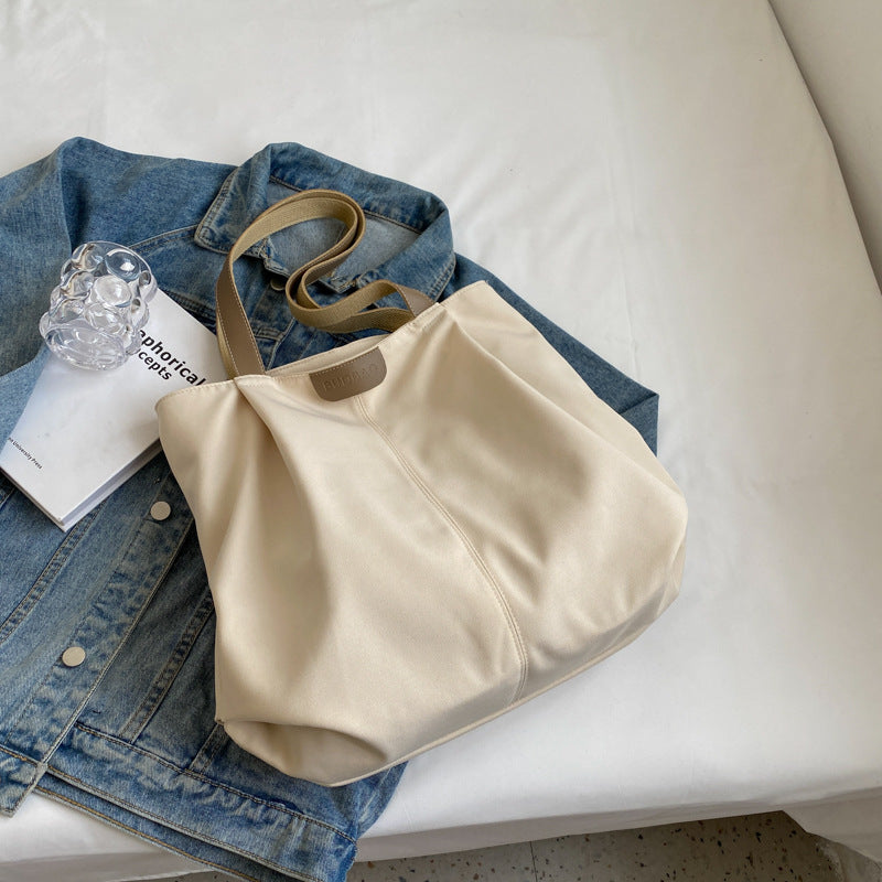 loveccr Cross-Border Canvas Bag Women's Bag Summer New Tote Bag Simple Commute Shoulder Bag Leisure Artistic Cloth Bag