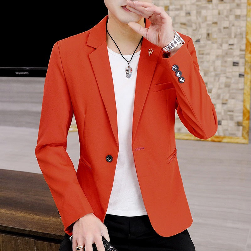 LOVECCR Suit Men's One Suit Matching Summer Korean Style Trendy Fashion Dress 3/4 Sleeve Non-Ironing Casual Small Suit