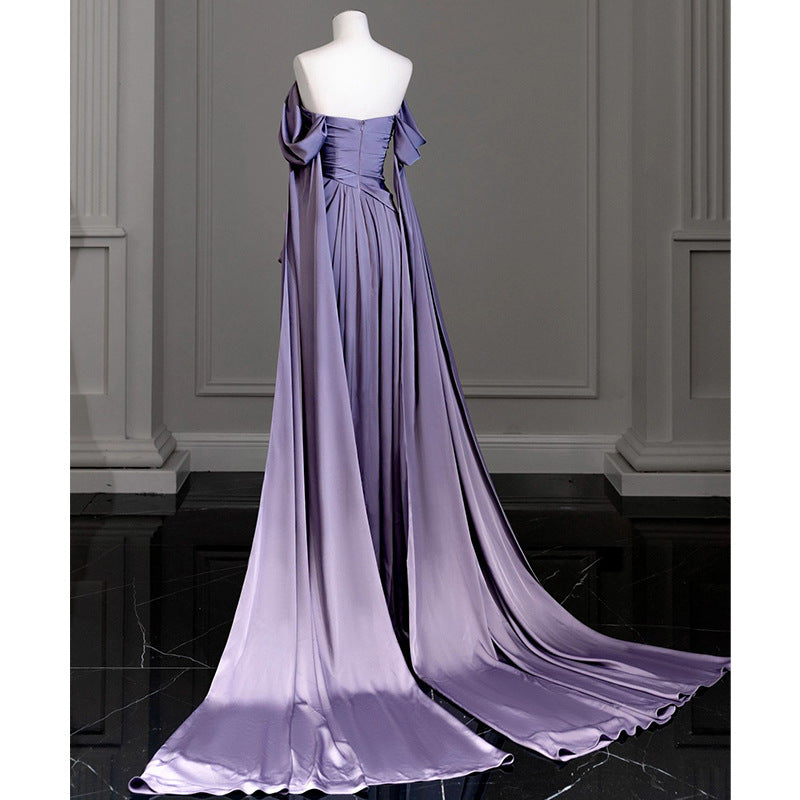 LOVERCCR Style Tube Top off-Shoulder Dress Bridal Wedding Morning Gowns Design Sense Niche Sexy Long Mop Evening Dress