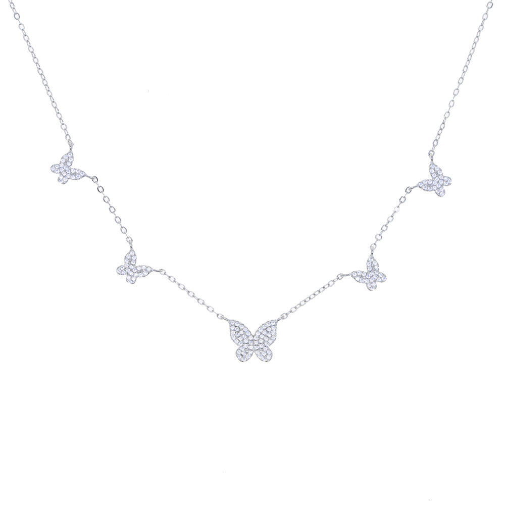 New Simple and Versatile Loving Heart Zircon Pendant Necklace Heart-Shaped Collarbone Necklace Daily Matching Fashion Ornament Generation Hair