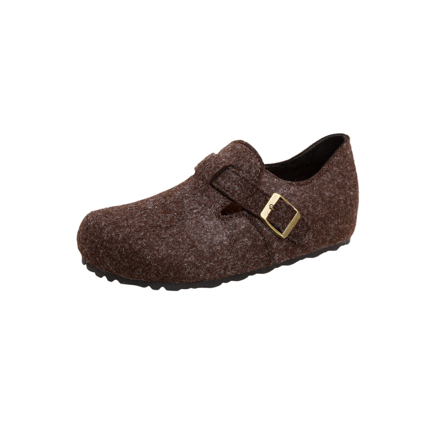 2025 2025 autumn new fashionable non-slip warm velvet inner height increase fluff half drag outer wear thick-soled Birkenstock women's shoes autumn