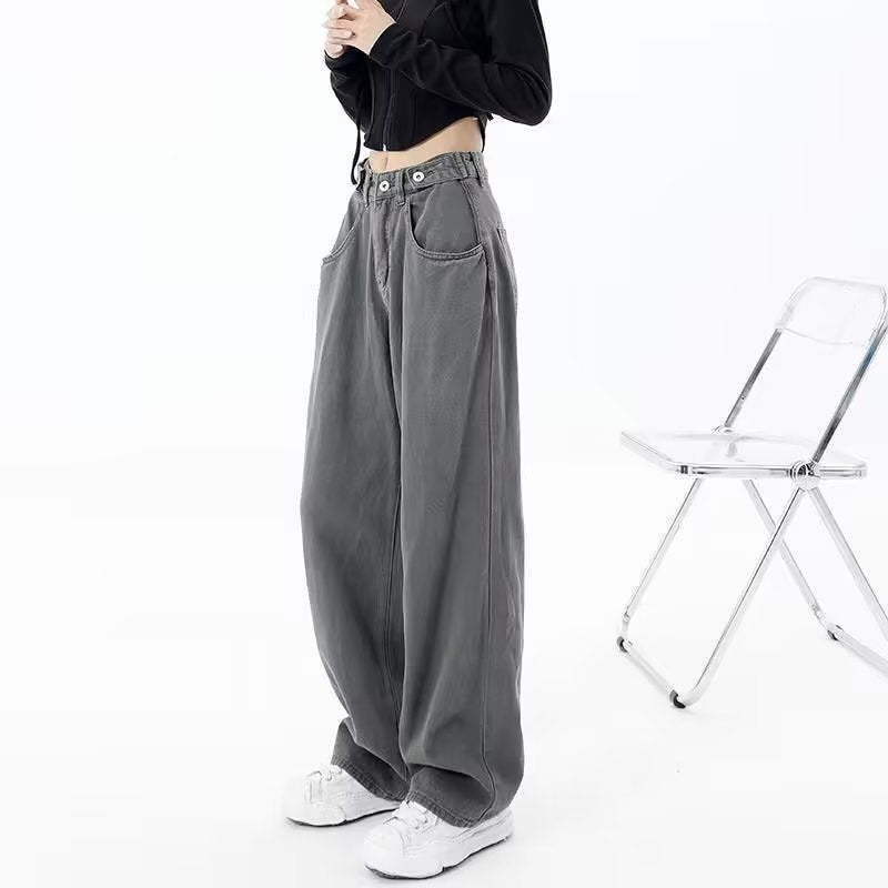 Women's Wide-Leg Pants Japanese Trendy Harajuku Ins Lazy High Waist Autumn Trousers Artistic New Denim Hot Trade