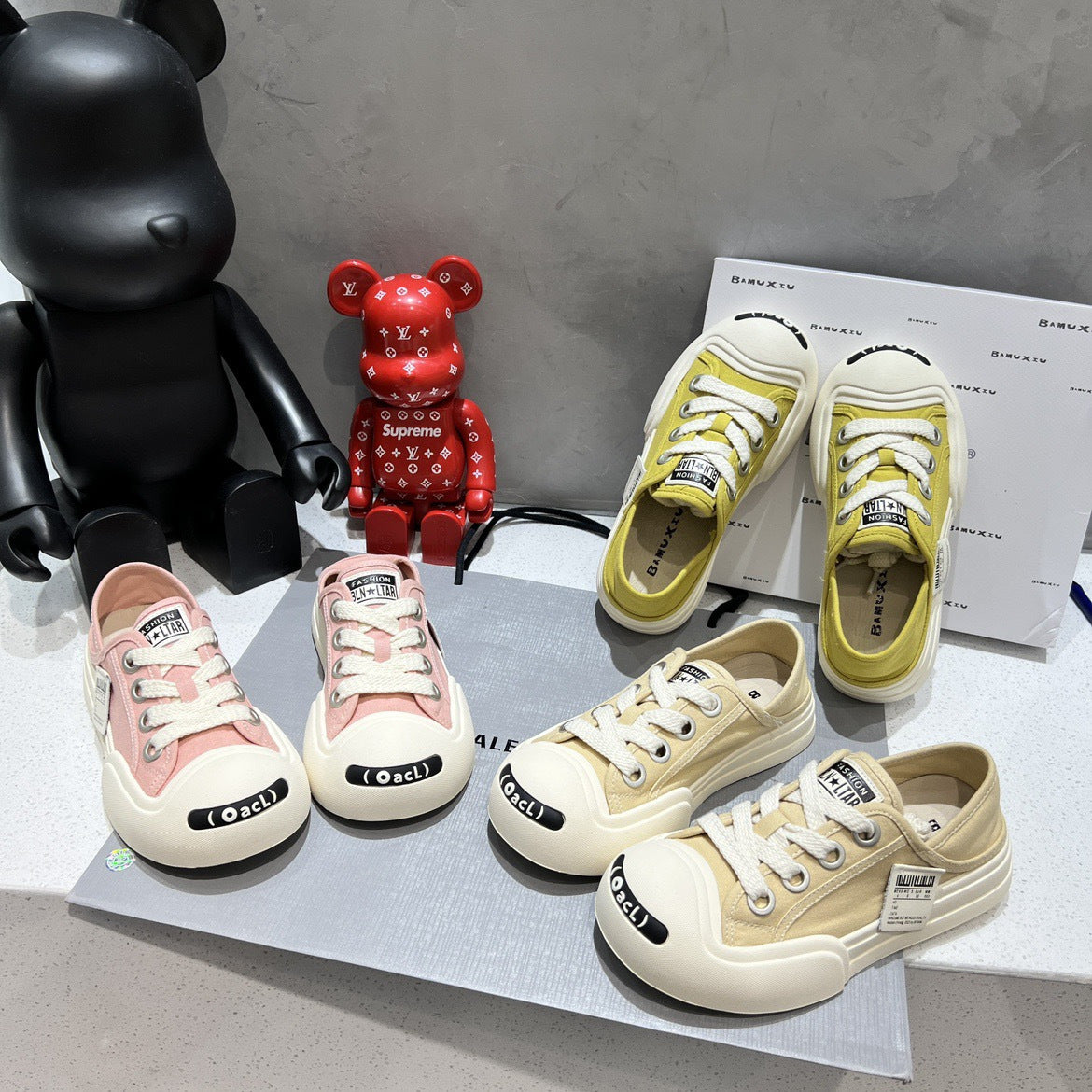 loveccr Women's Canvas Shoes New Autumn Breathable Platform White Casual Sneakers Slip-on Lazy Sports White Shoes