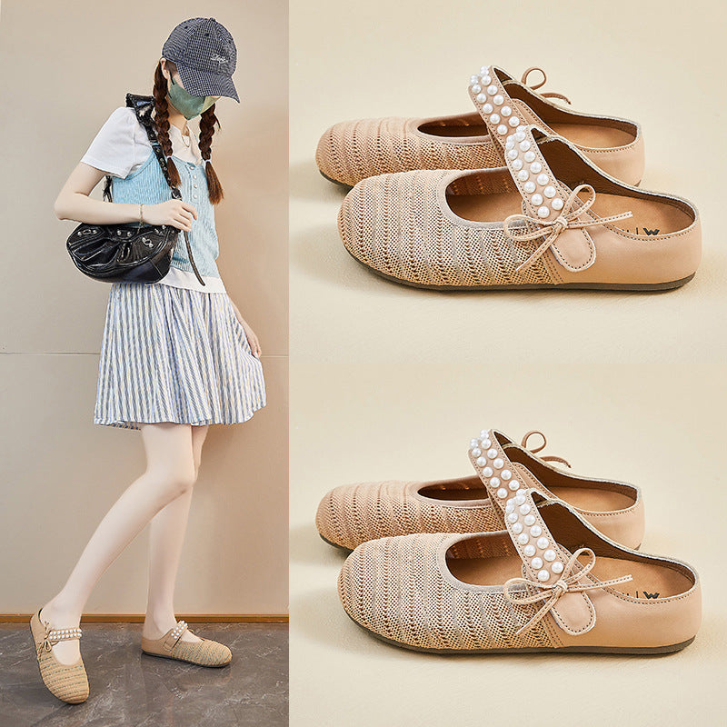 summer new mesh Birkenstocks ins Korean version of female students lazy one pedal half tray breathable leisure B02