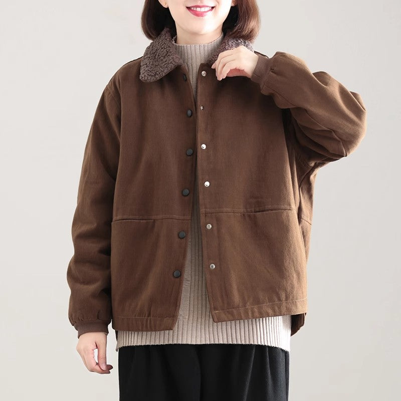 popular winter new Korean version fashionable age reduction Popular loose large size meat covering lamb wool retro velvet short coat