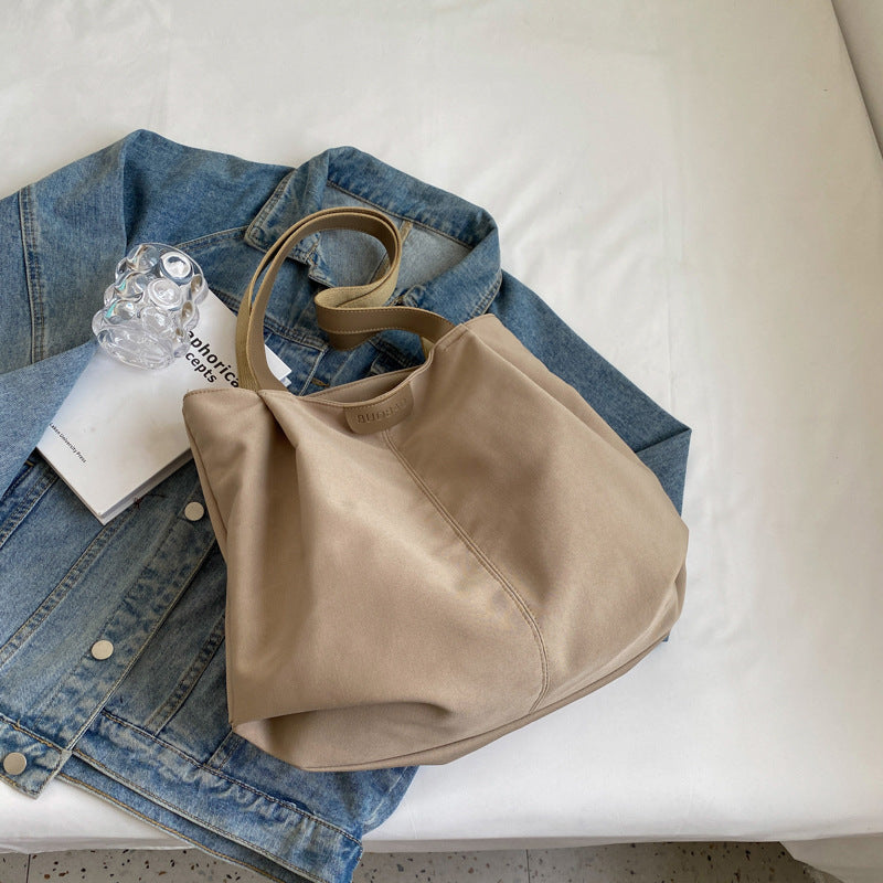 loveccr Cross-Border Canvas Bag Women's Bag Summer New Tote Bag Simple Commute Shoulder Bag Leisure Artistic Cloth Bag