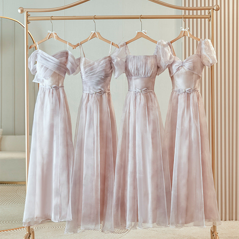 LOVERCCR Bridesmaid Dress New Wedding Summer Niche Senior Sisters Group Host Evening Dress Skirt Female Thin Elegant