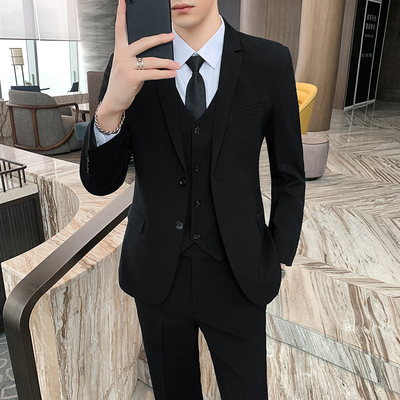 LOVECCR Suit Suit Men's Korean-Style Casual Business Wear Jacket Slim-Fit Best Man Groom Wedding Suit Non-Ironing Suit