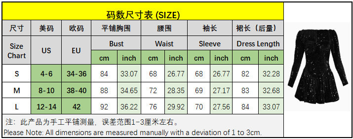 LOVECCR 24 Spring and Summer Cross-Border Sequined Long Sleeve Sexy Women Clothing New Year Dress Jumpsuit Skirt 087