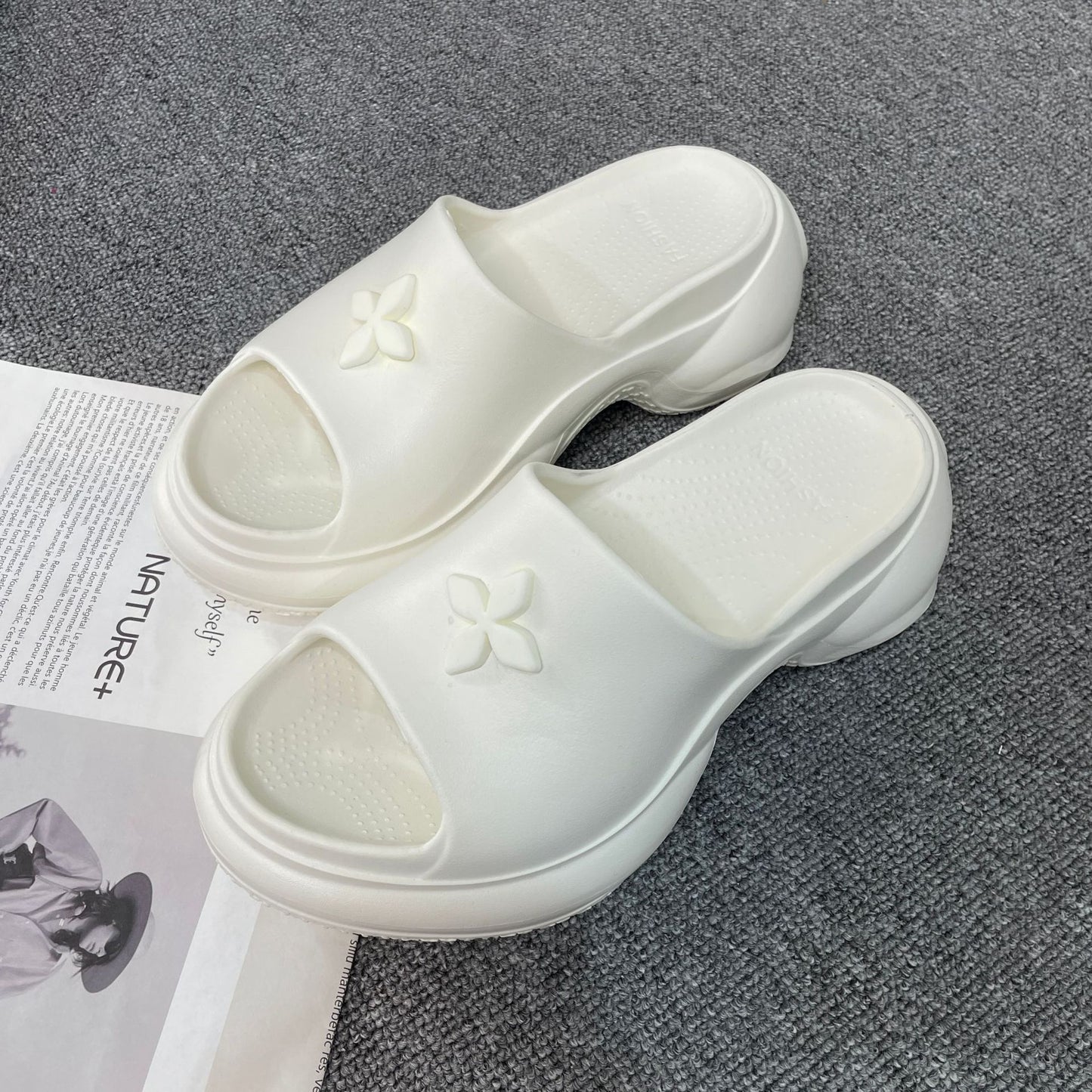 Cruciate Flower Platform Slippers Women's Summer Wear New Eva Deodorant Increased Casual All-Matching Fashion 7cm