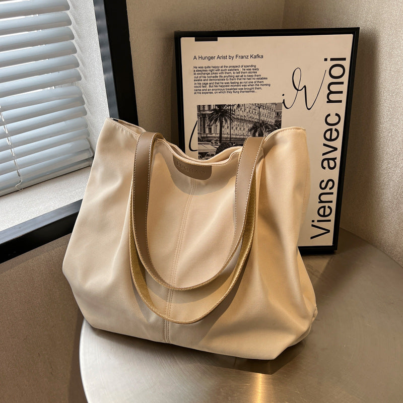 loveccr Cross-Border Canvas Bag Women's Bag Summer New Tote Bag Simple Commute Shoulder Bag Leisure Artistic Cloth Bag