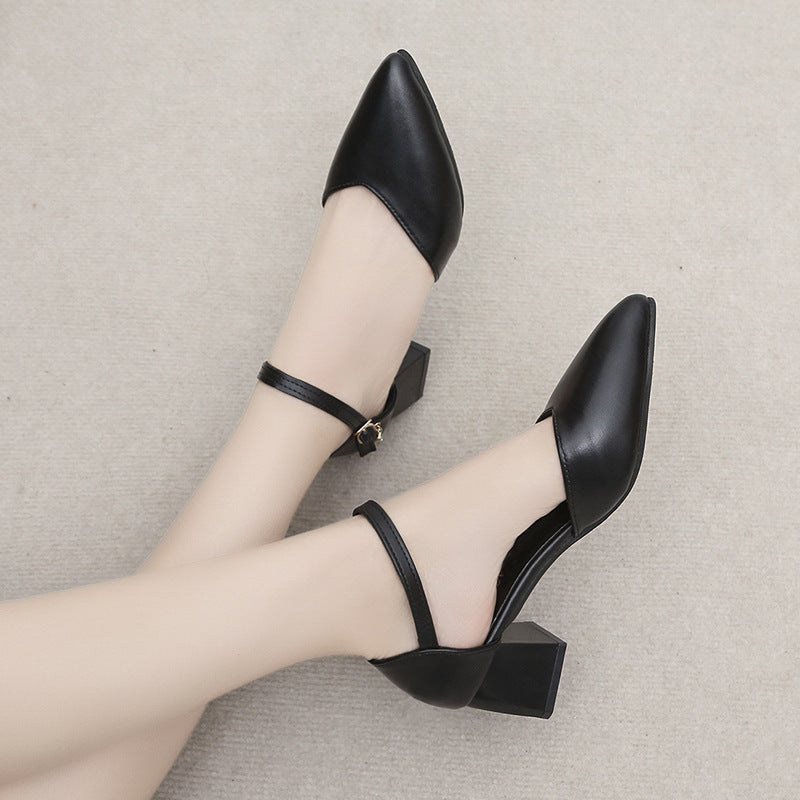 loveccr New Summer Sping Sandal Women's Ankle-Strap Stilettos High Heel Sandals Pointed Toe Satin Sexy Toe Box Shoes