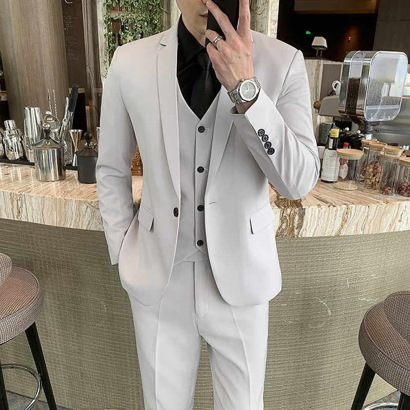 LOVECCR Suit Suit Men's Korean-Style Casual Business Wear Jacket Slim-Fit Best Man Groom Wedding Suit Non-Ironing Suit