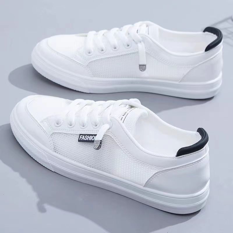 loveccr Wear-Resistant White Shoes Women's Shoes New Spring Versatile Soft Bottom Niche Casual White Shoes Lightweight Non-Slip Sneakers