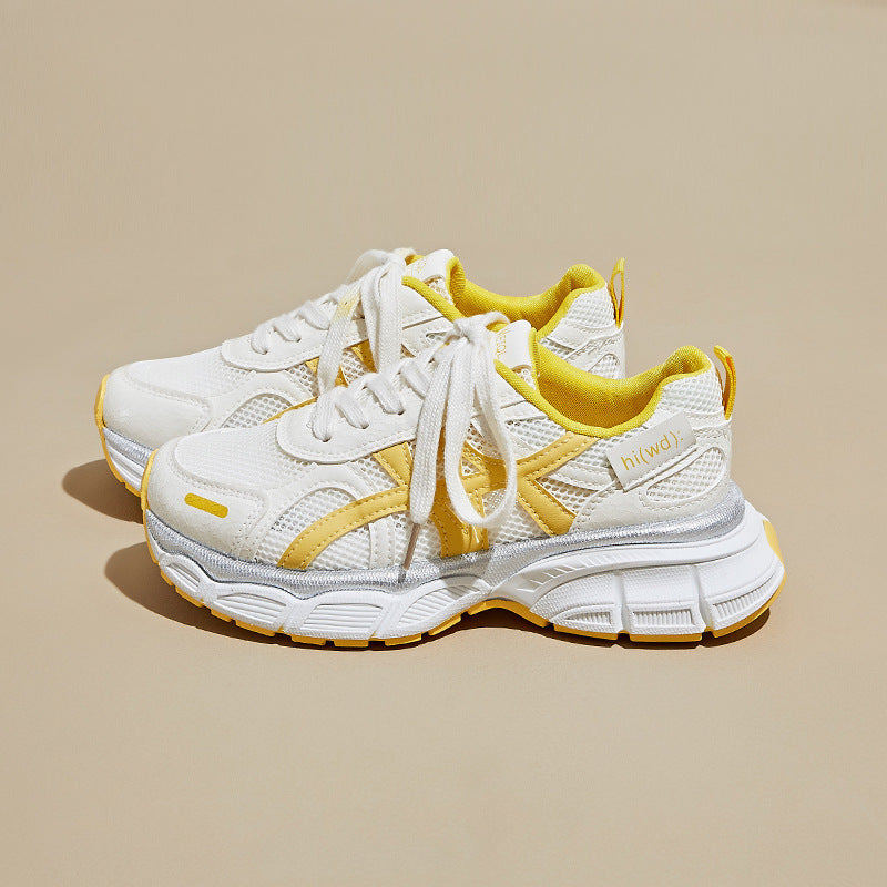 ins Korean version of the new dad shoes girl summer student sports and leisure mesh breathable thick sole height increase L016
