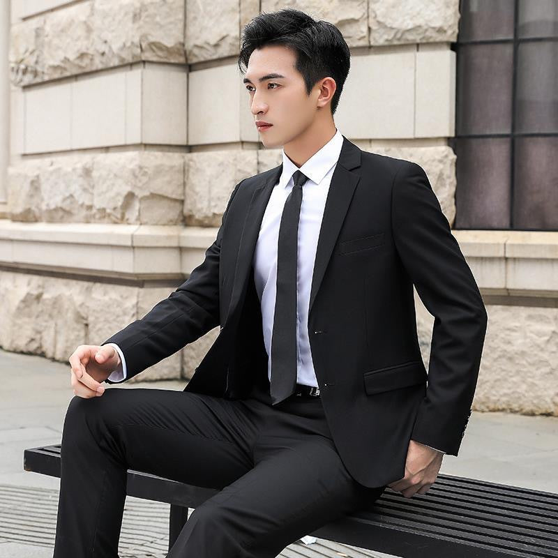 LOVECCR Men's Spring and Autumn Suit Suit Men's Korean Style Slim Fit Business Formal Suit Men's Three-Piece Wedding Bridesmaid Dress