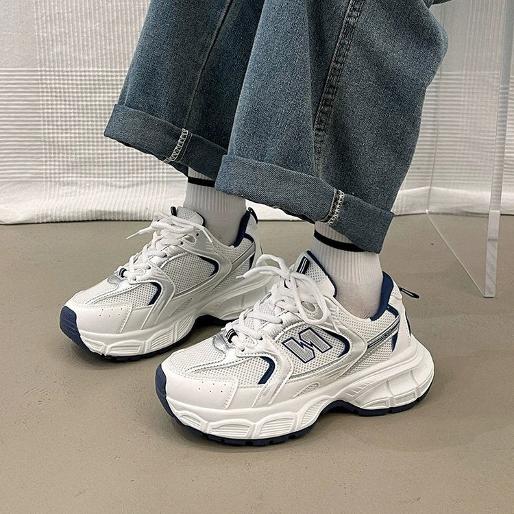 loveccr Summer and Autumn New Fashion Casual Sneaker Children Super Hot All-Match Thick Bottom Breathable Light Running Dad Shoes