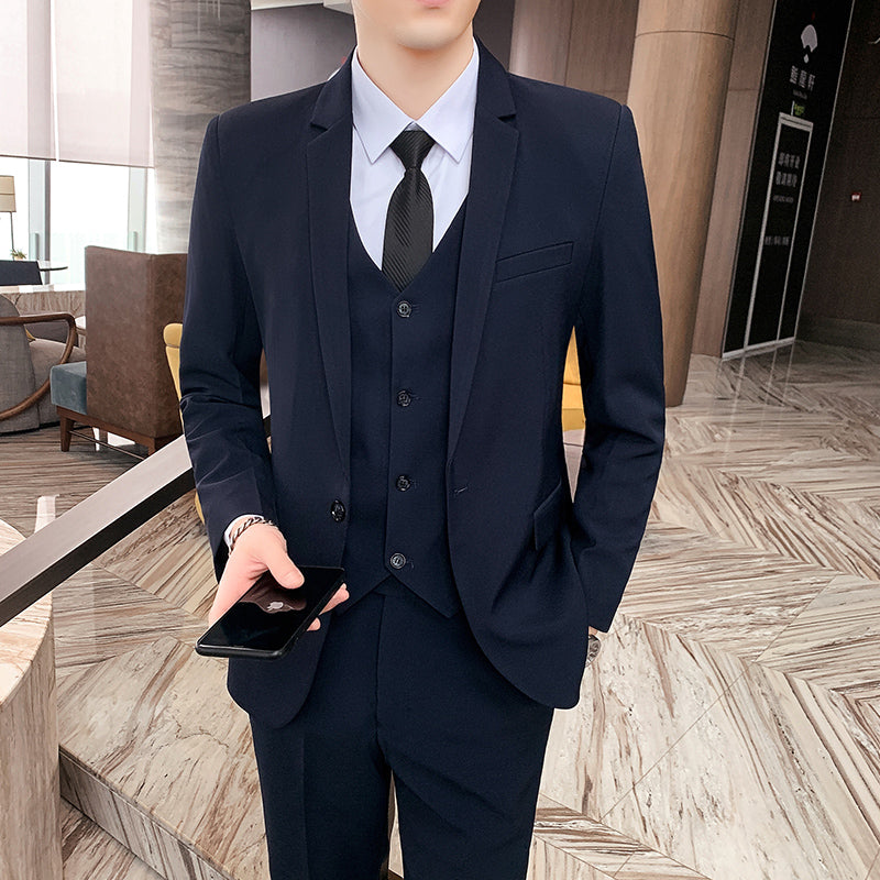 LOVECCR Suit Suit Men's Korean-Style Casual Business Wear Jacket Slim-Fit Best Man Groom Wedding Suit Non-Ironing Suit