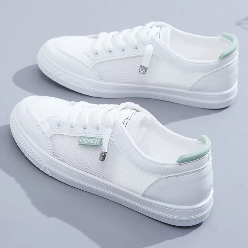 loveccr Wear-Resistant White Shoes Women's Shoes New Spring Versatile Soft Bottom Niche Casual White Shoes Lightweight Non-Slip Sneakers