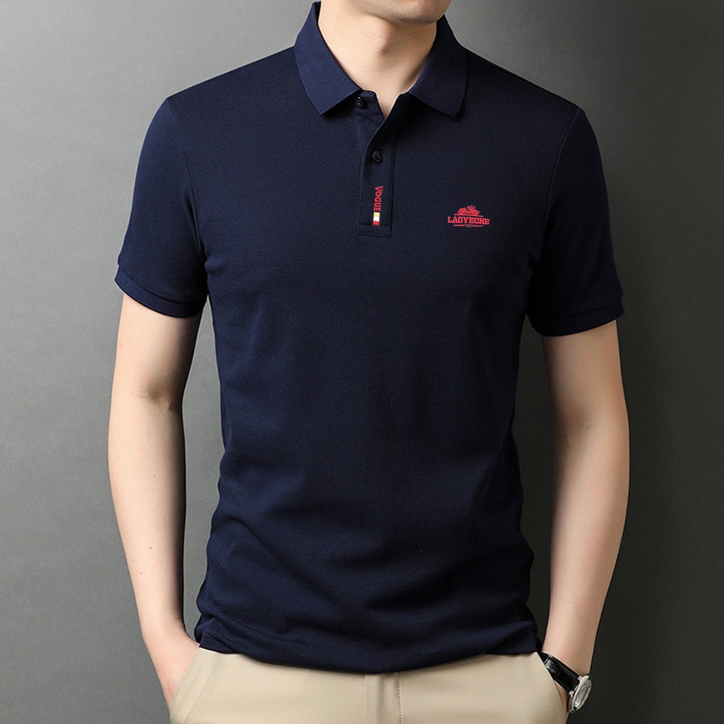 Men's Short-Sleeved Polo Shirt Summer T-shirt Business Casual Classic Men's High-Grade Temperament Lapel Men