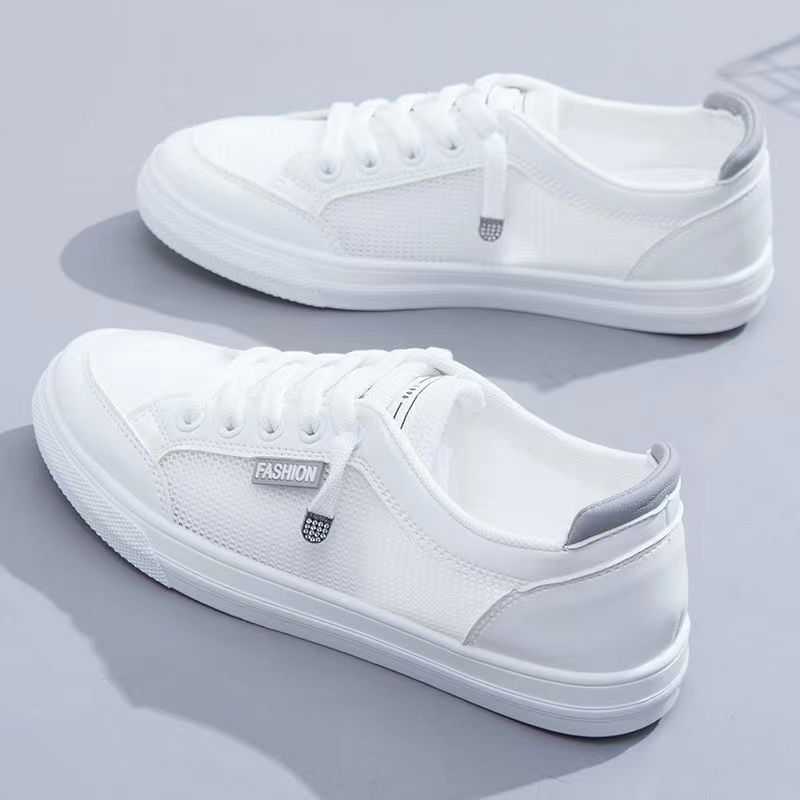 loveccr Wear-Resistant White Shoes Women's Shoes New Spring Versatile Soft Bottom Niche Casual White Shoes Lightweight Non-Slip Sneakers