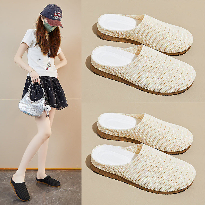 summer new mesh Birkenstocks ins Korean version of female students lazy one pedal half tray leisure XFA308