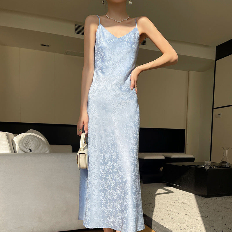 Chinese Style Sling Dress Summer Sexy New Chinese Style Dress Women's Texture Gentle High-Grade Dress