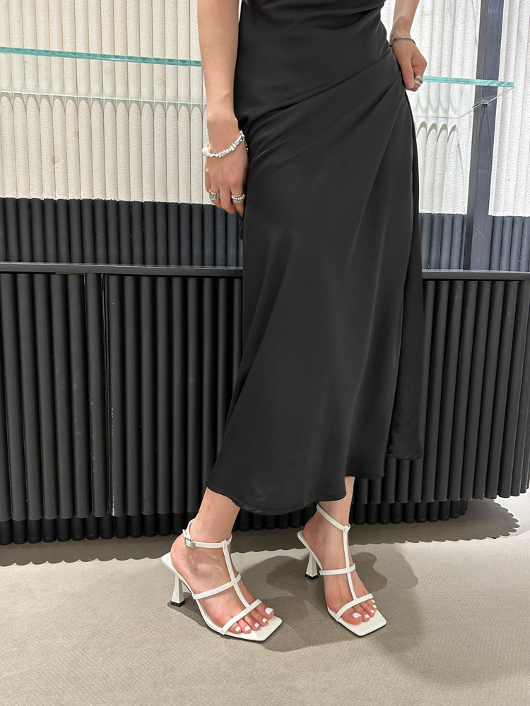 loveccr South Korea Roman Shoes Summer New Square Toe Open Toe Stiletto Heel Sexy Fashion Women's Sandals Thin Cross Straps