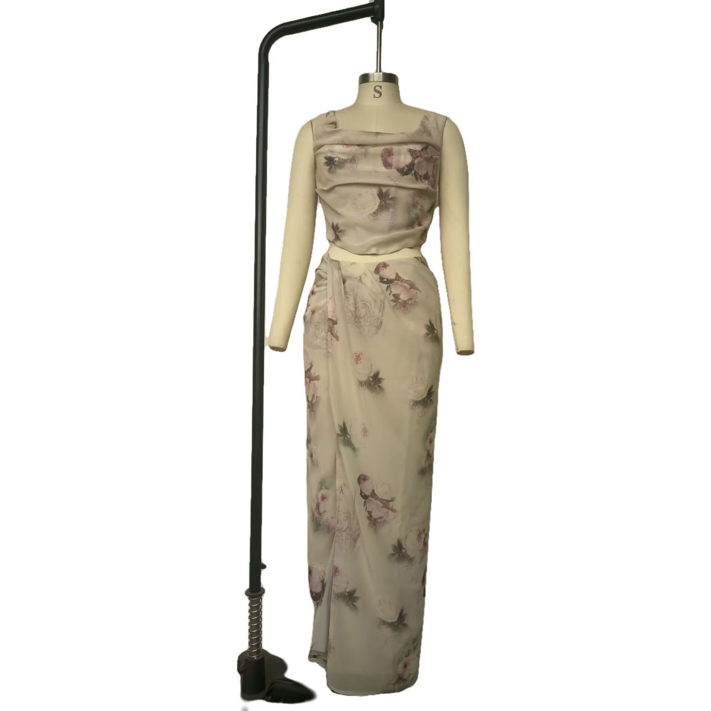 LOVECCR Cross Border Fashion Floral Print Slit Small Dress Slim Fit Sexy
