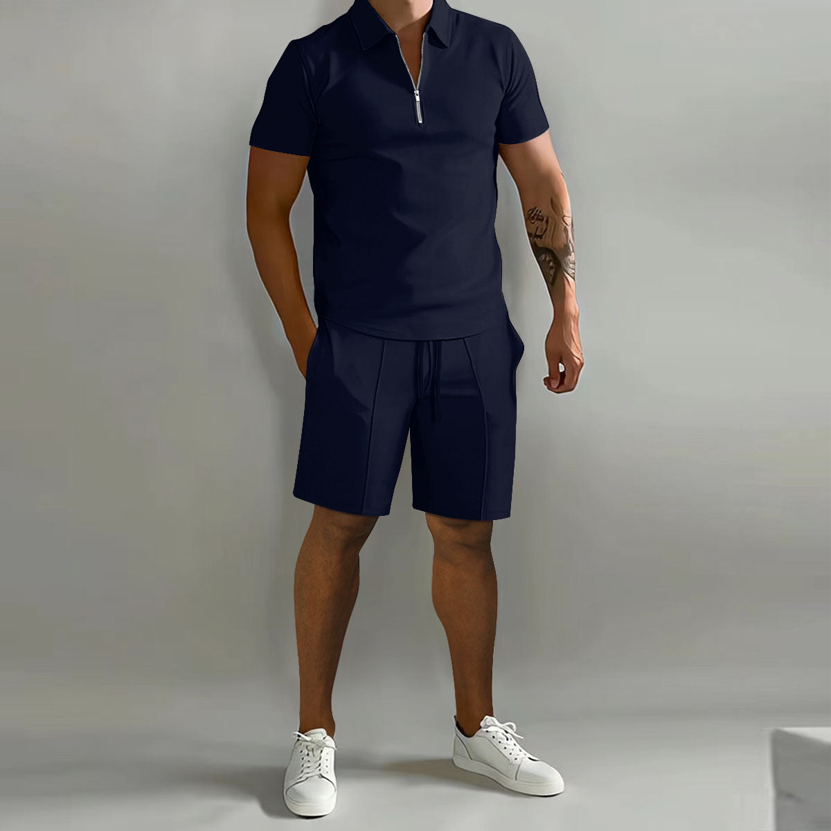 Summer Cross Border Men's Clothing Polo Casual Loose Short Sleeves Shorts Sports Suit