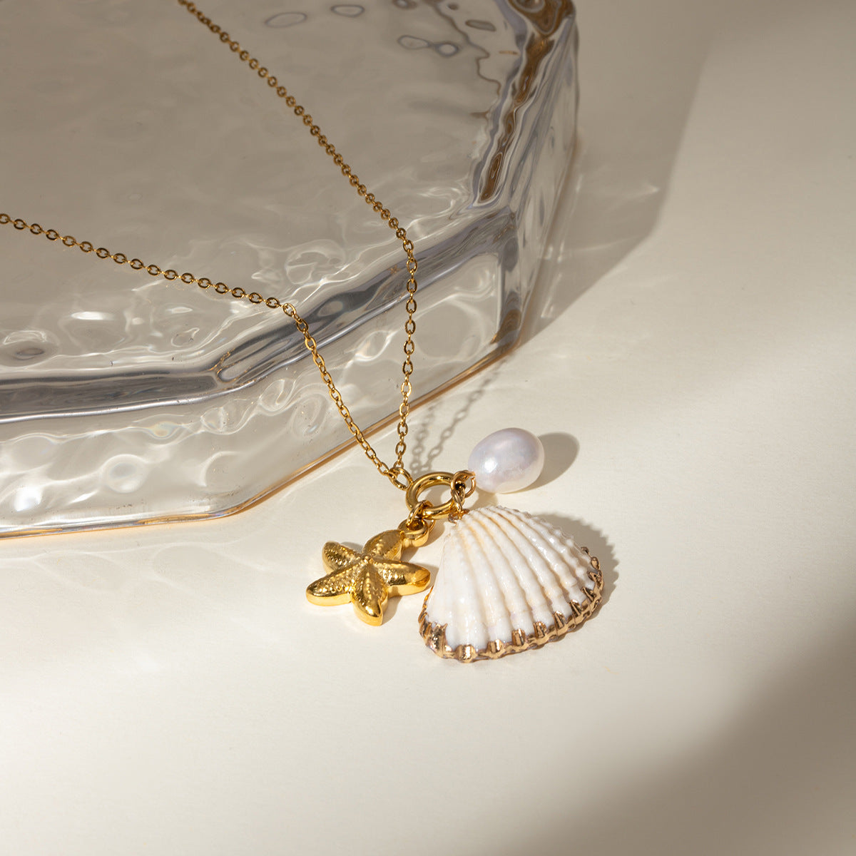 LOVECCR New Marine Series Pearl Accessories New Cross Border Fashion All-Match Starfish Shell Necklace Ornament