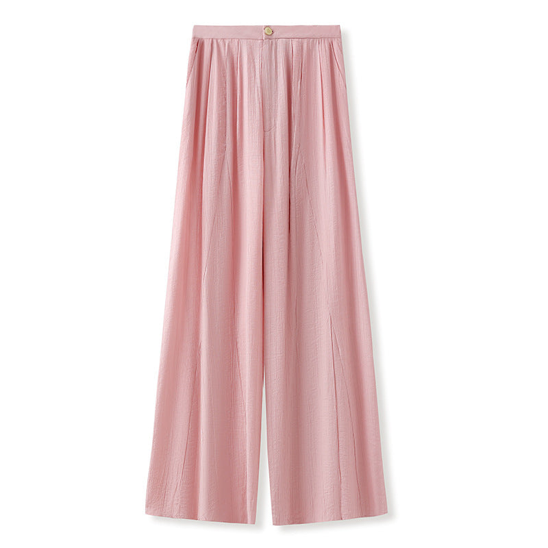 spring new new Chinese light national style ultra loose split wide leg pants simple light luxury straight pants M4120