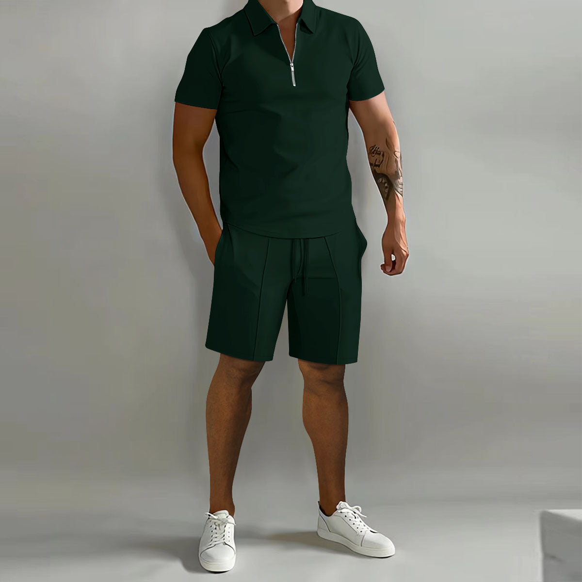 Summer Cross Border Men's Clothing Polo Casual Loose Short Sleeves Shorts Sports Suit