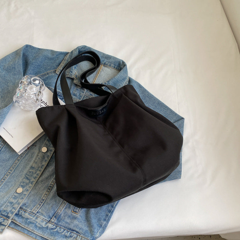 loveccr Cross-Border Canvas Bag Women's Bag Summer New Tote Bag Simple Commute Shoulder Bag Leisure Artistic Cloth Bag
