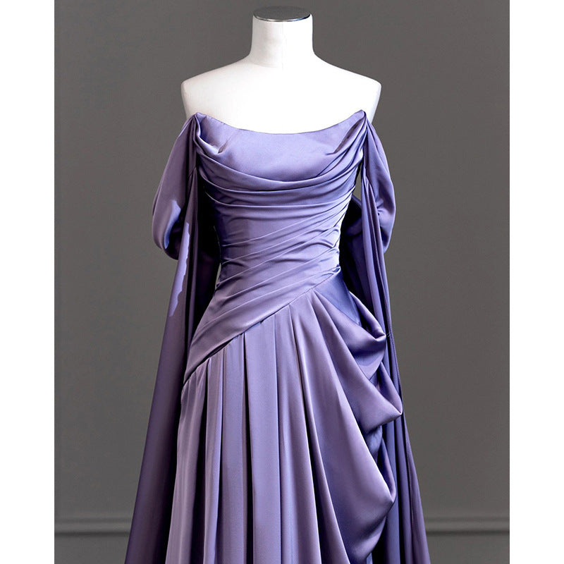 LOVERCCR Style Tube Top off-Shoulder Dress Bridal Wedding Morning Gowns Design Sense Niche Sexy Long Mop Evening Dress
