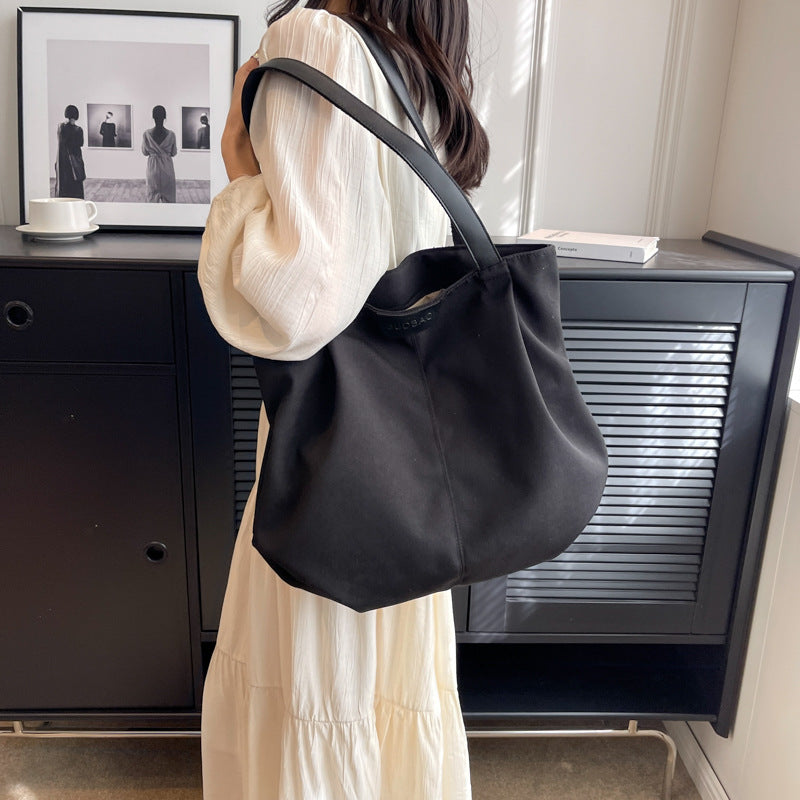 loveccr Cross-Border Canvas Bag Women's Bag Summer New Tote Bag Simple Commute Shoulder Bag Leisure Artistic Cloth Bag