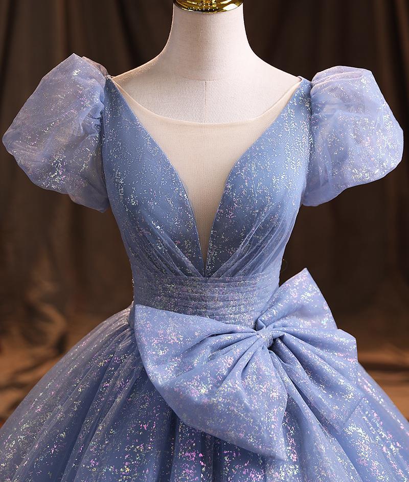 LOVECCR Blue Evening Dress for Women New Elegant Ladies Banquet Performance Host Art Exam Vocal Dress Slimming