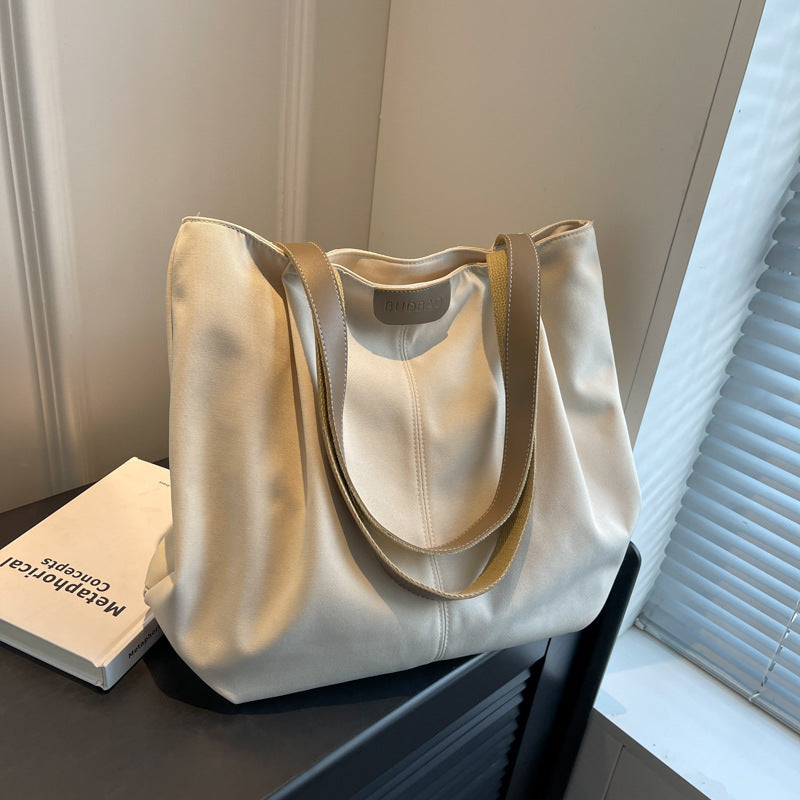 loveccr Cross-Border Canvas Bag Women's Bag Summer New Tote Bag Simple Commute Shoulder Bag Leisure Artistic Cloth Bag
