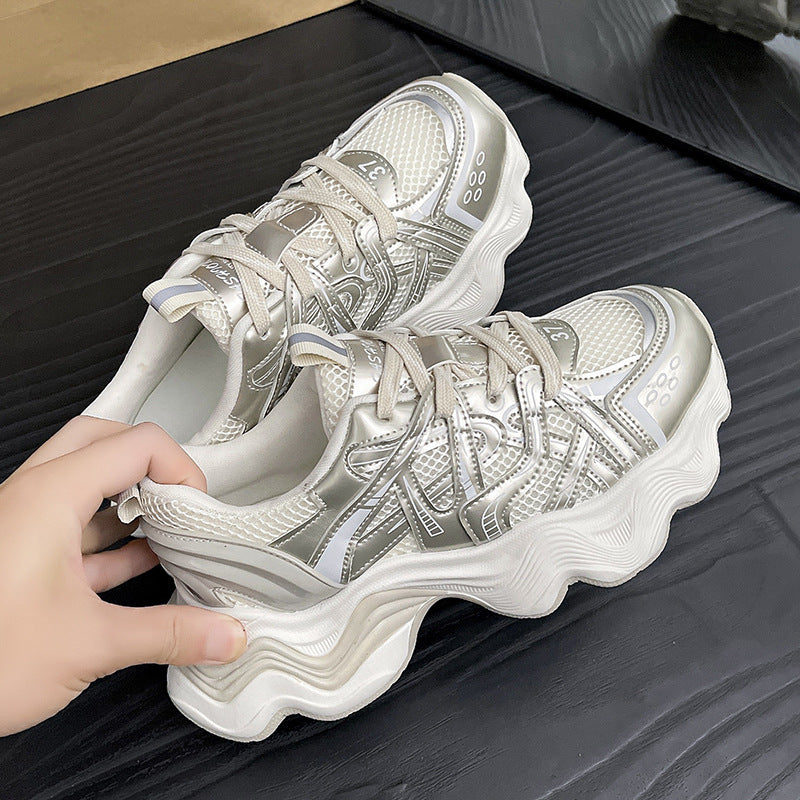 loveccr Platform Dad Shoes Women's Breathable Mesh Summer New HOTan Goods Ins Internet Celebrity Versatile Casual Sneaker Fashion