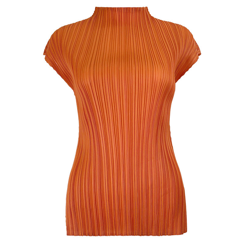 Miyake summer new t-shirt women's Korean version slim top comfortable basic flying sleeve bottoming top