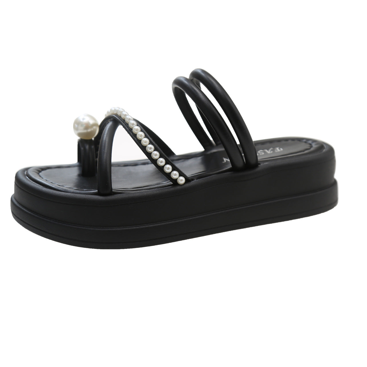 Pearl Toe Ring Slippers Fairy Wind Summer New Korean Fashion Rhinestone Platform Sandals Wholesale