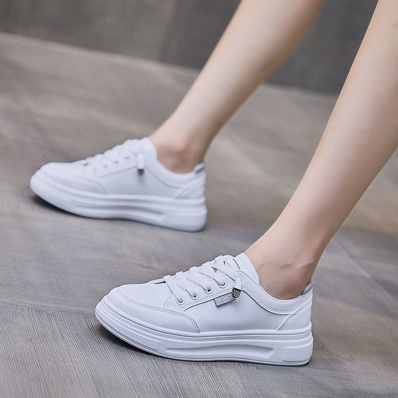 loveccr White Shoes Women's Summer New Mesh Shoes Breathable Mesh Versatile Thin Casual Platform Spring and Summer Sports Board Shoes